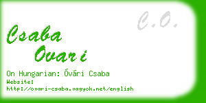 csaba ovari business card