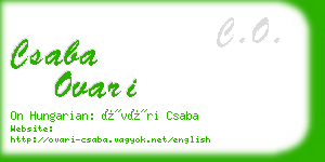 csaba ovari business card